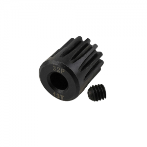5mm Bore 32DP - 13T Hardened Steel Motor Pinions Gear - Black with M4 set screw