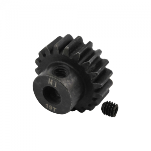 5mm Bore M1 - 19T Hardened Steel Motor Pinions Gear - Black with M4 set screw