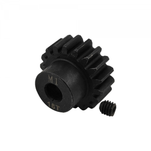 5mm Bore M1 - 18T Hardened Steel Motor Pinions Gear - Black with M4 set screw