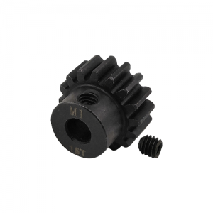 5mm Bore M1 - 16T Hardened Steel Motor Pinions Gear - Black with M4 set screw