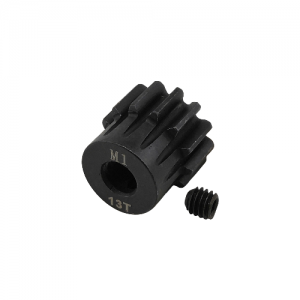 5mm Bore M1 - 13T Hardened Steel Motor Pinions Gear - Black with M4 set screw