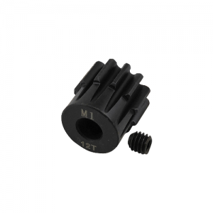 5mm Bore M1 - 12T Hardened Steel Motor Pinions Gear - Black with M4 set screw