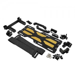 Forward Mounted Servo Battery Conversion Kit with Brass Plate - Black for (TRX-4)
