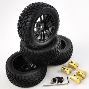 Crawler Tires 75x30mm for 12mm Wheel Hex with Adapter   (for MN99 and other MN models) 4pcs/set, Ungluded