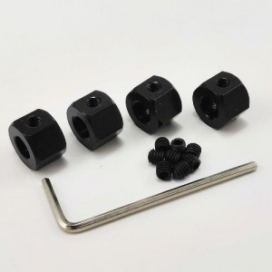5mm to 12mm Wheel Hex Adaptor - Black (for WPL and MN models)