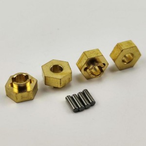 Brass Wheel Hex Adaptor for SCX24 (Brass Stock Wheels hub 7mm hex)