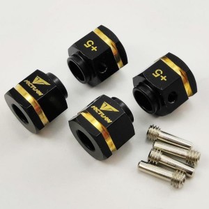 Wheel Hex Adaptor +3/+5 Extensions - Black Brass Weight for SCX10 / II / III / TRX4