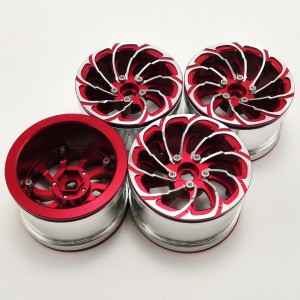 Spin Fire Red ​2.2'' Aluminum Beadlock Crawler Wheels 4pcs