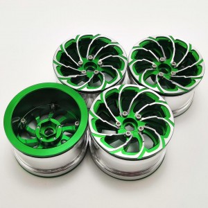 Spin Fire Green 2.2'' Aluminum Beadlock Crawler Wheels 4pcs