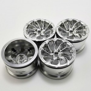 Spin Fire Silver 2.2'' Aluminum Beadlock Crawler Wheels 4pcs