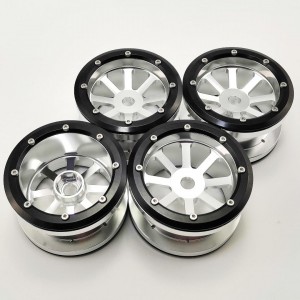 Flower ​Silver 2.2'' Aluminum Beadlock Crawler Wheels 4pcs