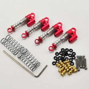 Red Alloy Shock / Damper Set for SCX24 (Aluminum Threaded Mini/Micro Shocks)