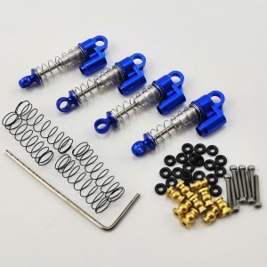Blue Alloy Shock / Damper Set for SCX24 (Aluminum Threaded Mini/Micro Shocks)