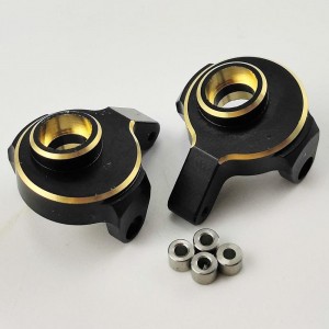 Black Brass Spindle Set for SCX24 2pcs/set (Black Brass Front Steering Knuckle)