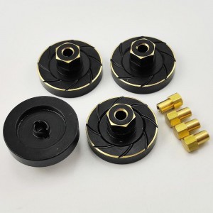 Black Brass Wheel Weight with Extended +5mm Hex Adaptor  20x20x9.5mm