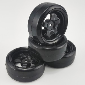 A1 Type - Black 1/10 Drifting Tires for HSP94123 Hex12mmHub 62x26mm,   4pcs/set without gluded