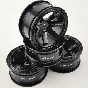 Alloy 1/10 On Road Drift Car Wheel Rims - C Style Black 52x26mm  4pcs/set