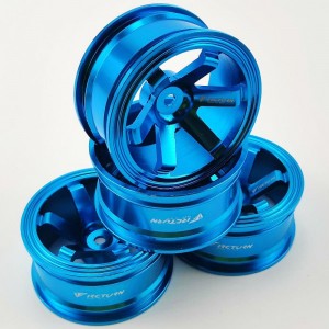 Alloy 1/10 On Road Drift Car Wheel Rims - C Style SkyBlue 52x26mm  4pcs/set