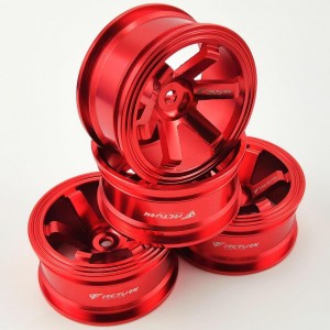 Alloy 1/10 On Road Drift Car Wheel Rims - C Style Red 52x26mm  4pcs/set