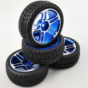 1/10 Rally Tire with Aluminum Rims - Blue C 2pcs/set 67x22mm Rims Dia: 45mm  12mm Hex