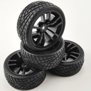 A1 Type - Black 1/10 Touring Car Tires for HSP94123, 12mm hex   62x26mm,   4pcs/set without gluded