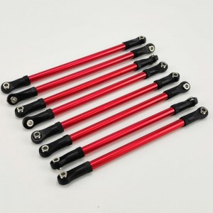 Alloy Suspension Links Set - Red 313 Wheelbase, 8pcs/set 139/132/124x6mm (SCX10 II 90046 ax10 f350 rc01 d90) Plastic Rod End
