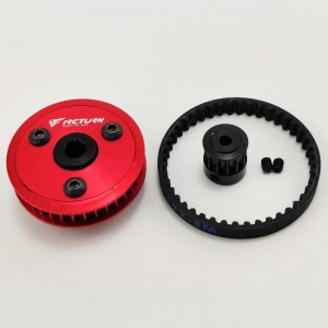 Belt Drive Transmission Gear kit for SCX10 II Gearbox - Red Idler Gear Shaft Hole: 3.2mm Gear Ratio: 13:36 Belt Length: 132mm