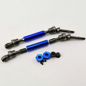 Metal Rear Axle Set - Blue for TRAXXAS SLASH 4X4 Lightweight Metal CV Splined Drive Shaft 2 pcs/set