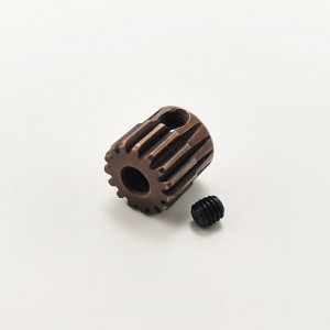 3.175 Bore 48DP - 15T Aluminum 7075 Hard Coated Motor Pinions Gear - Red with M3 set screw for 1/10 RC Car