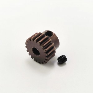 3.175 Bore 48DP - 19T Aluminum 7075 Hard Coated Motor Pinions Gear - Red with M3 set screw for 1/10 RC Car