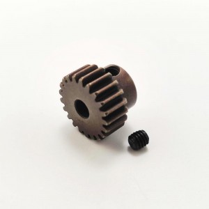 3.175 Bore 48DP - 21T Aluminum 7075 Hard Coated Motor Pinions Gear - Red with M3 set screw for 1/10 RC Car