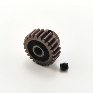 3.175 Bore 48DP - 24T Aluminum 7075 Hard Coated Motor Pinions Gear - Red with M3 set screw for 1/10 RC Car