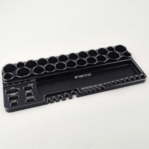 Aluminum Multifunctional RC Tool Stand & Parts Tray - Black 24 Holder Ports for Screwdriver / other tool Screw Length (0-5cm) & Size (M2.0-5.0) Measuring  Soldering Jigs for Bullet 3.5-8.0mm, XT90, XT60, XT30, T-Pug/Deans, Mini-T Connecters Shock Cap Port