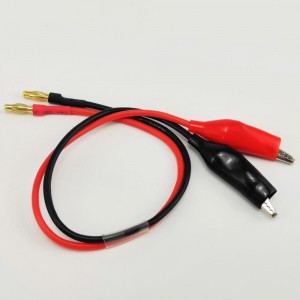 4.0mm Banana Male to Clip Conversion Connector 1M1M 16AWG  300mm