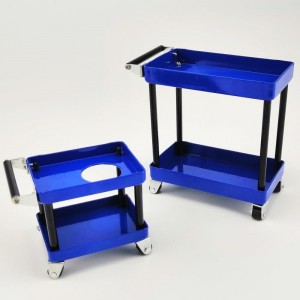 Triple Level 1/10 Metal Tool Service Cart with Functional Wheels Black  / Red  / Blue