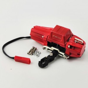 Metal RC Crawler Mini Electric 1/10 Winch - Red 118g, 70.5x29mm, 6-12.6V JST Plug, Winch Wire