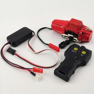 Metal RC Crawler Mini Electric 1/10 Winch with Controller - Red 118g, 70.5x29mm, 6-12.6V JST Plug, Winch Wire
