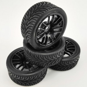 A1 Type - Black 1/10 Touring Car Tires for HSP94123, 12mm hex   62x28mm,   4pcs/set without gluded