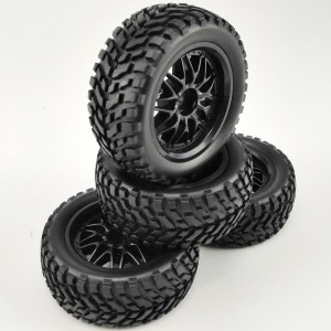 B Type - Black 1/10 Rally Tires for HSP94123 94122, 12mm hex   75x30mm,   4pcs/set without gluded