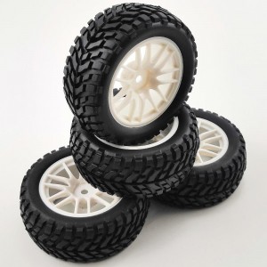 D Type - White 1/10 Rally Tires for HSP94123 94122, 12mm hex   75x30mm,   4pcs/set without gluded