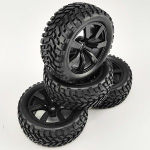L Type - Black 1/10 Rally Tires for HSP94123 94122, 12mm hex   75x30mm,   4pcs/set without gluded