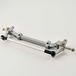 Front Metal Beam Axle w/Steering Setup for Tamiya 1/14 RC Tractor Truck - Silver