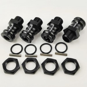 Aluminum 23mm Extension 17mm Wheel Hex Adapter - Black (1/8 Scale Monster Truck Truggy)  All Length: 31mm Bore Dia: 8mm 4pcs/set