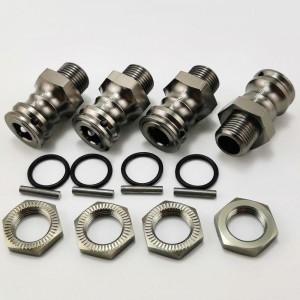 Aluminum 23mm Extension 17mm Wheel Hex Adapter - TiColor (1/8 Scale Monster Truck Truggy)  All Length: 31mm Bore Dia: 8mm 4pcs/set