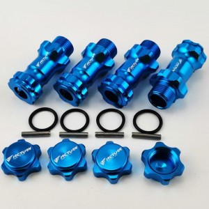 Aluminum 30mm Extension 17mm Wheel Hex Adapter - Blue (1/8 Scale Monster Truck Truggy)  All Length: 37mm Bore Dia: 8mm 4pcs/set