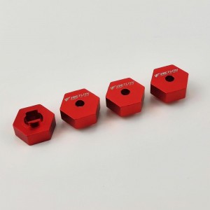 Alloy Wheel Hex Adaptor Hex12x7(5)mm - Red For Traxxas 1/18 LaTrax Teton Bore: 6mm / 2.9mm 4pcs/set