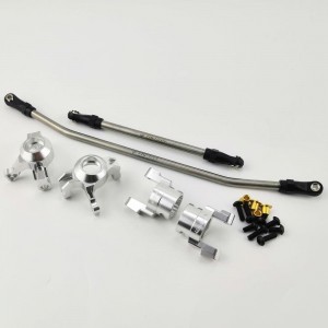 Alloy Steering Knuckle and Rod Set - Silver for Axial Wraith / RR10