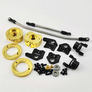 Brass Steering Knuckle and Rod Set - Black for Axial Wraith / RR10
