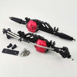 Alloy Complete Assembled Axle w/ heavy Duty Gears & Truss & Steering Knuckle - Black for Axial Wraith / RR10