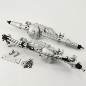 Alloy Complete Assembled Axle w/ heavy Duty Gears & Truss & Steering Knuckle - Silver for Axial Wraith / RR11